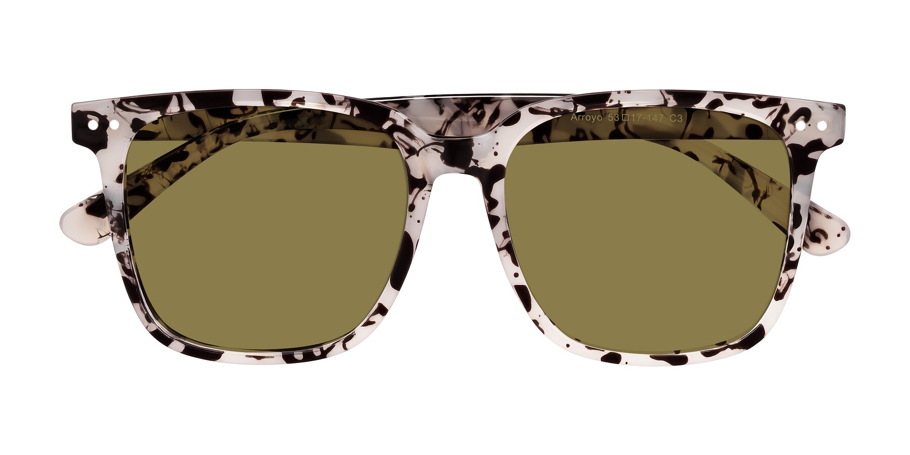 Folded Front of Arroyo in Ivory Tortoise with Brown Polarized Lenses