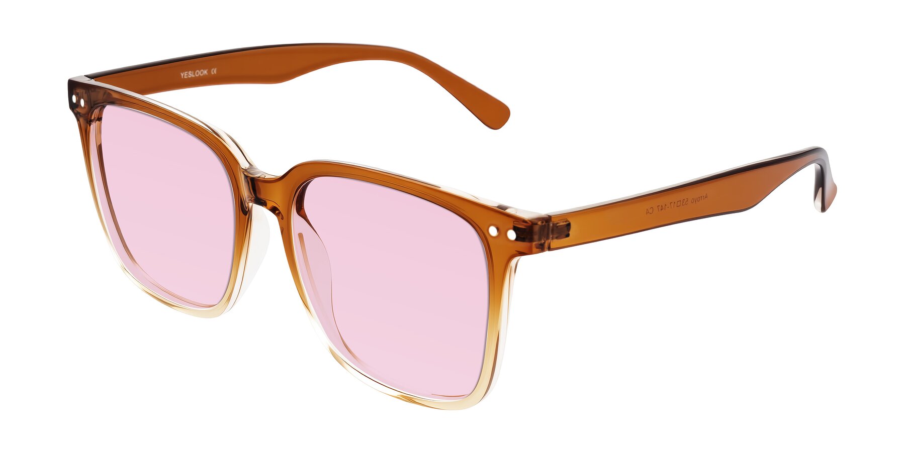 Angle of Arroyo in Gradient Caramel with Light Pink Tinted Lenses