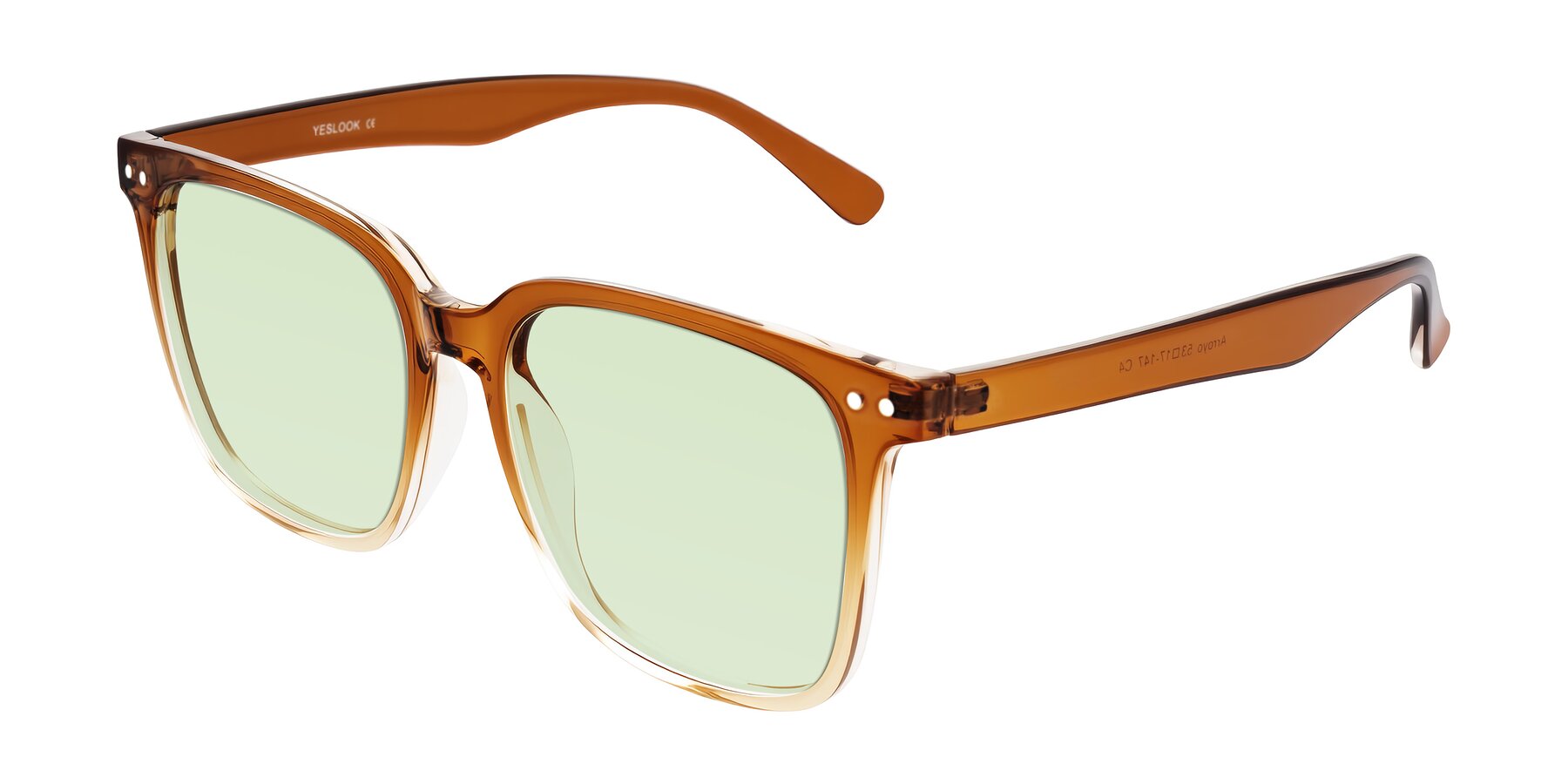 Angle of Arroyo in Gradient Caramel with Light Green Tinted Lenses