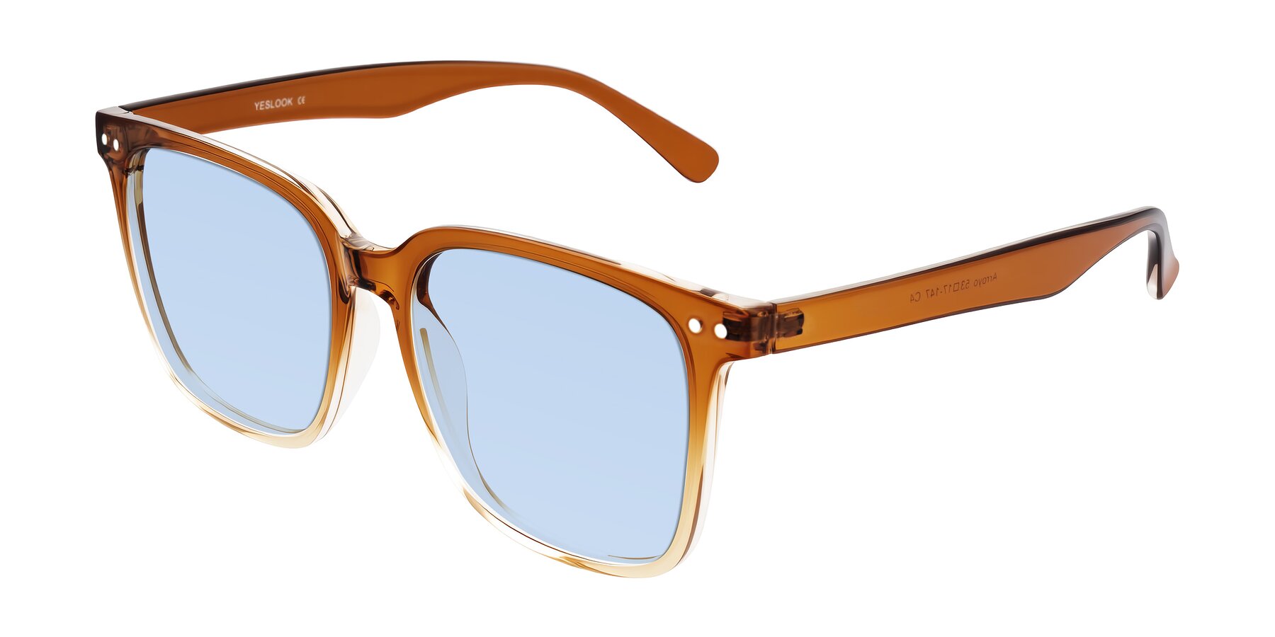 Angle of Arroyo in Gradient Caramel with Light Blue Tinted Lenses