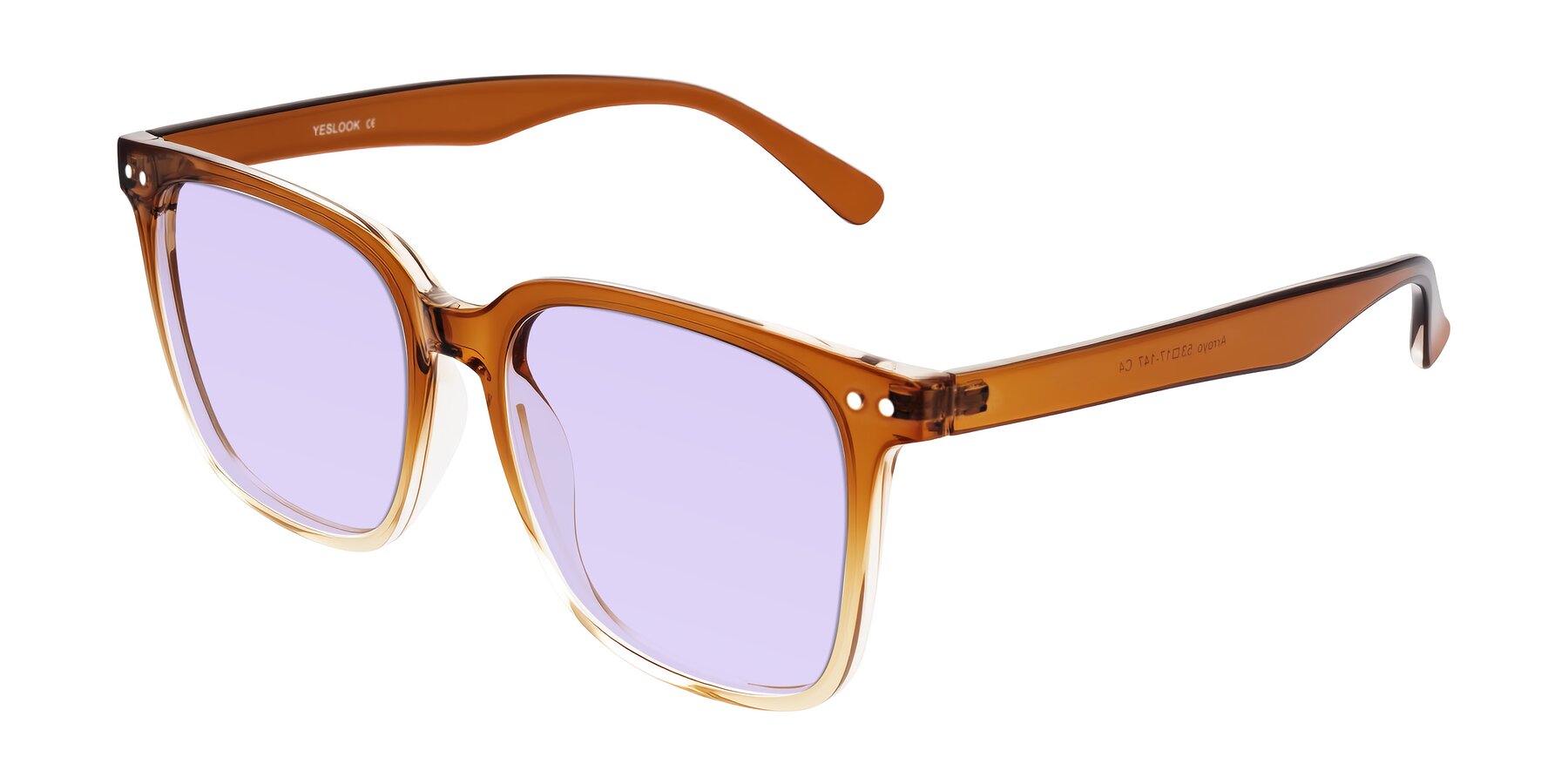 Angle of Arroyo in Gradient Caramel with Light Purple Tinted Lenses