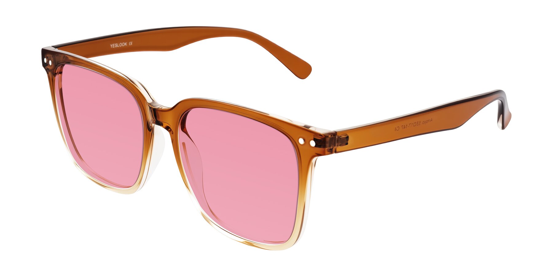 Angle of Arroyo in Gradient Caramel with Pink Tinted Lenses
