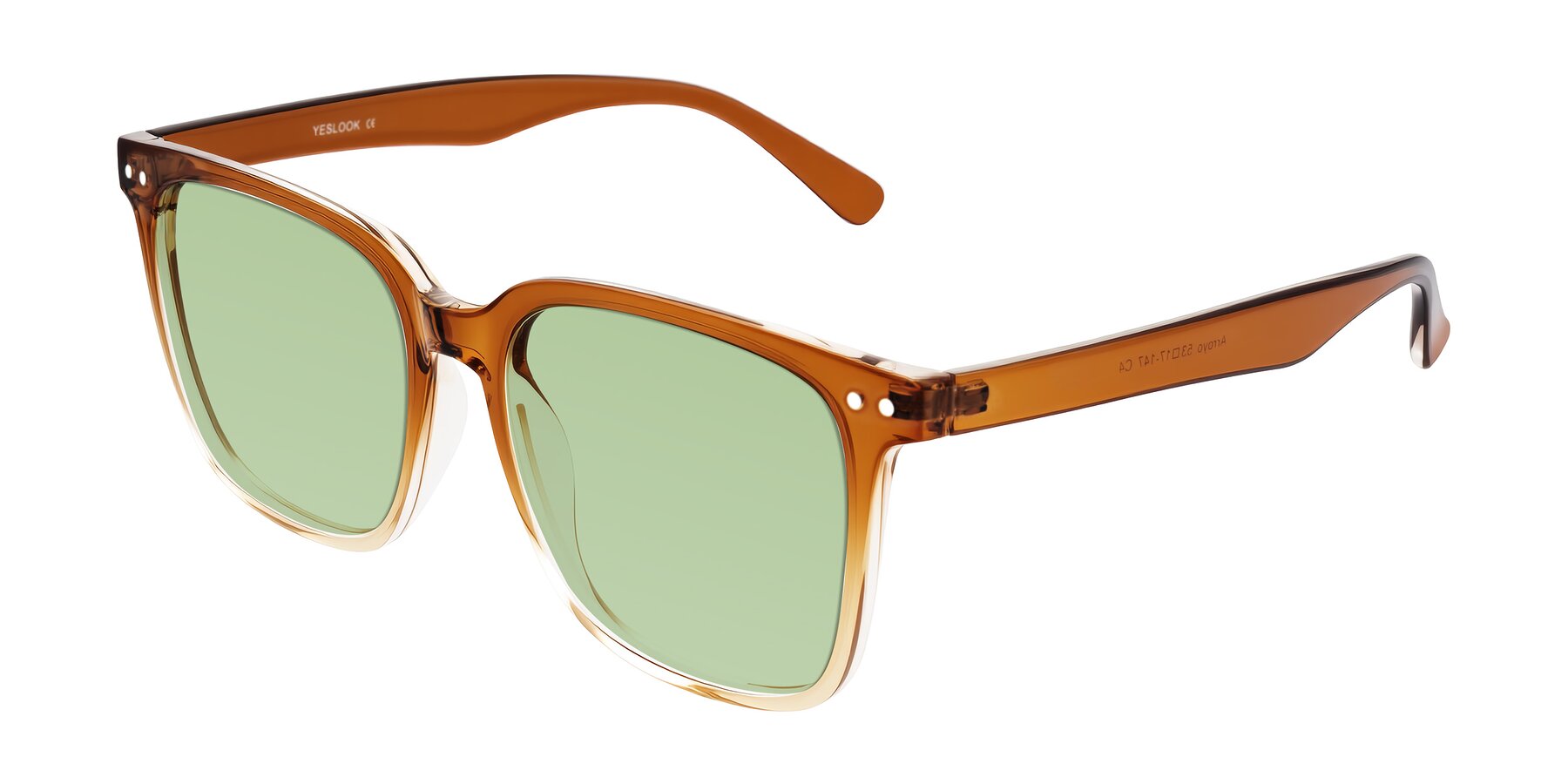 Angle of Arroyo in Gradient Caramel with Medium Green Tinted Lenses