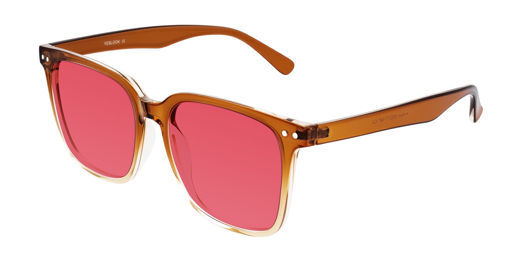 Angle of Arroyo in Gradient Caramel with Red Tinted Lenses