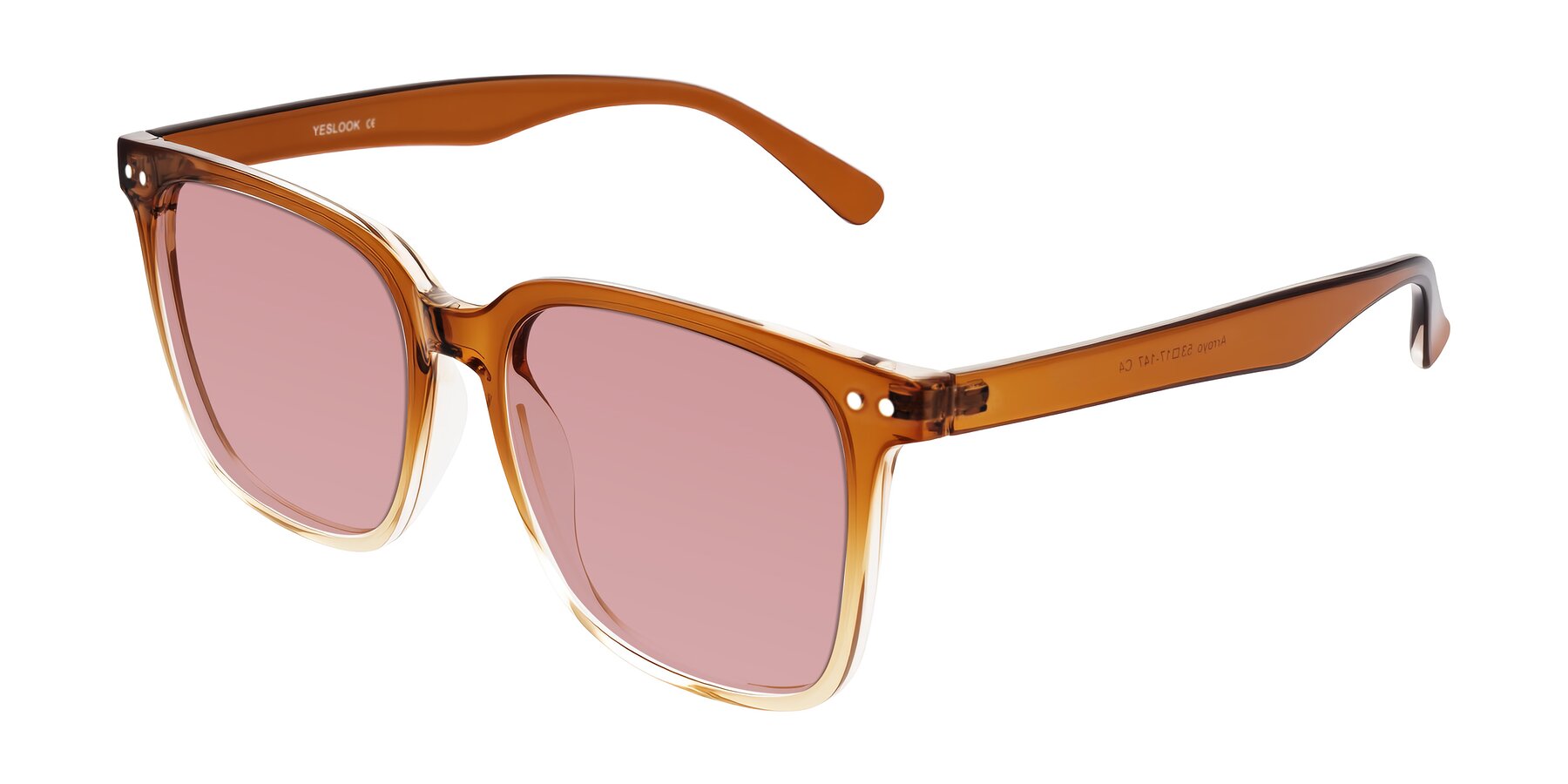 Angle of Arroyo in Gradient Caramel with Medium Garnet Tinted Lenses