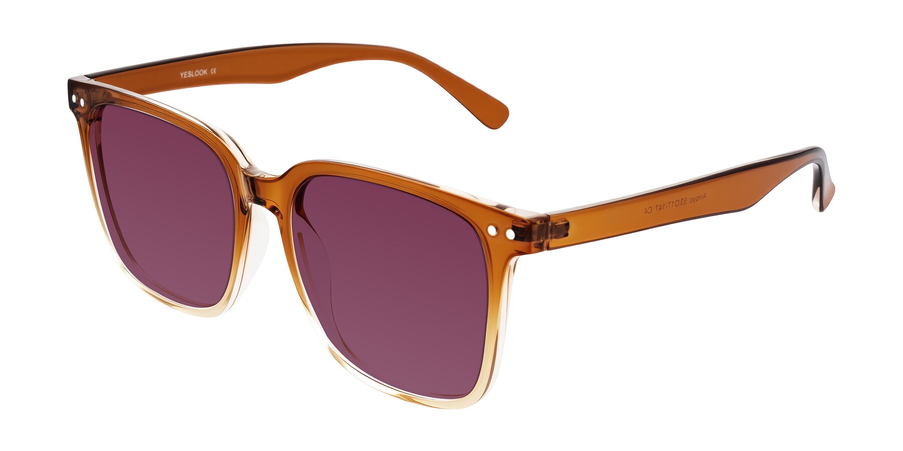 Angle of Arroyo in Gradient Caramel with Wine Tinted Lenses