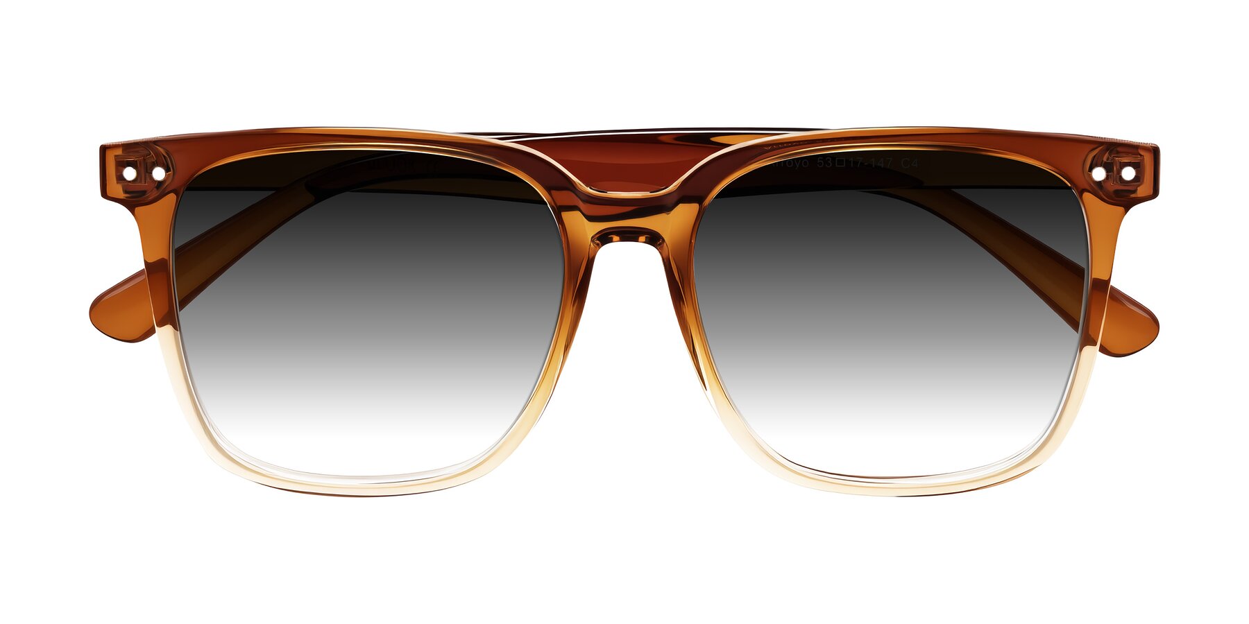 Folded Front of Arroyo in Gradient Caramel with Gray Gradient Lenses