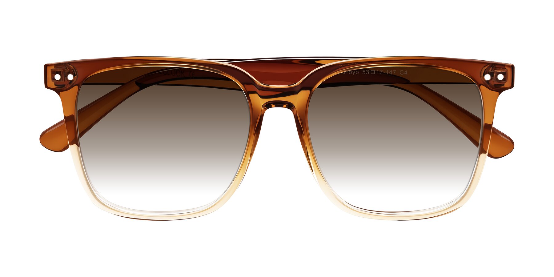 Folded Front of Arroyo in Gradient Caramel with Brown Gradient Lenses
