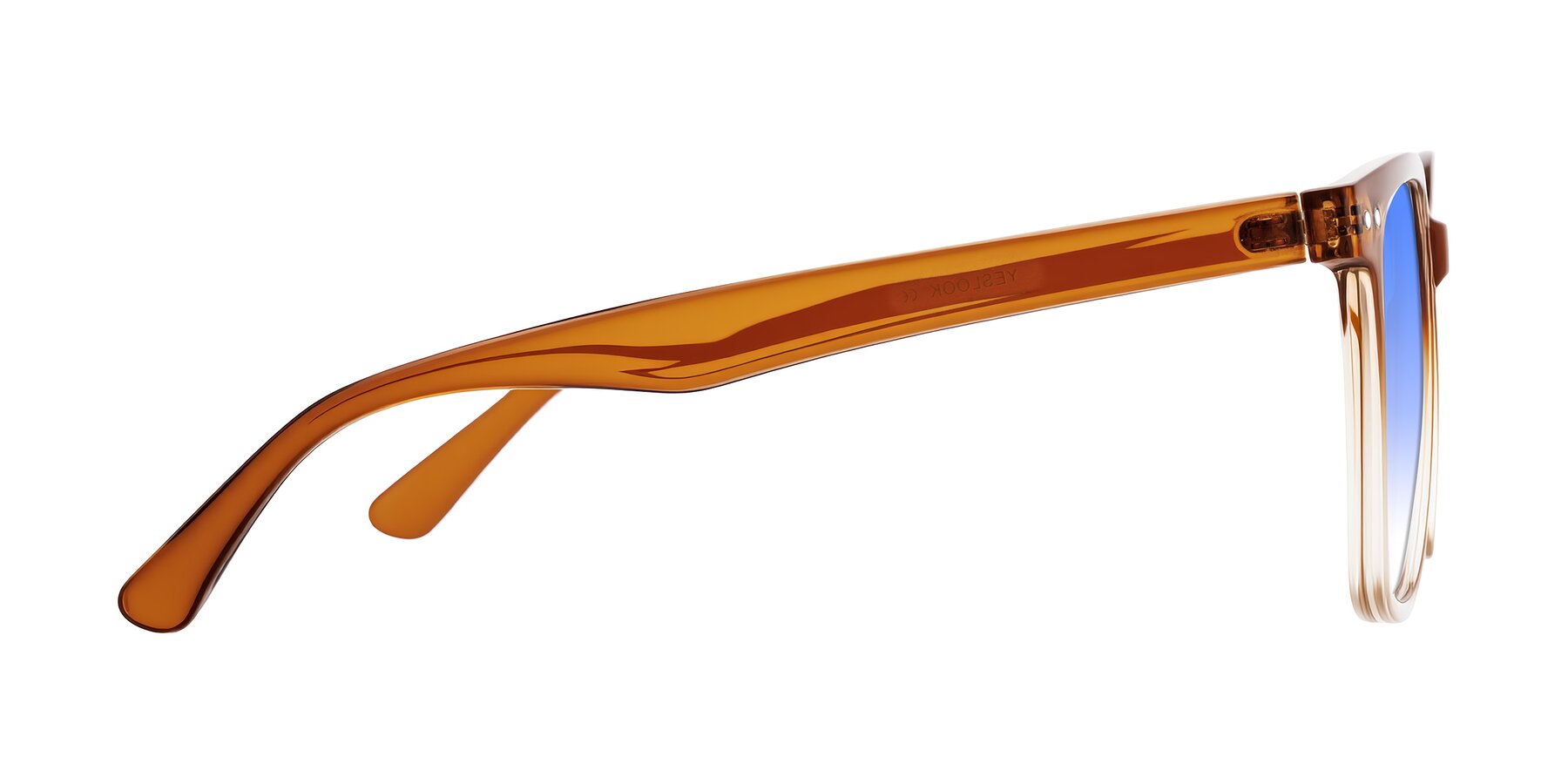 Side of Arroyo in Gradient Caramel with Blue Gradient Lenses