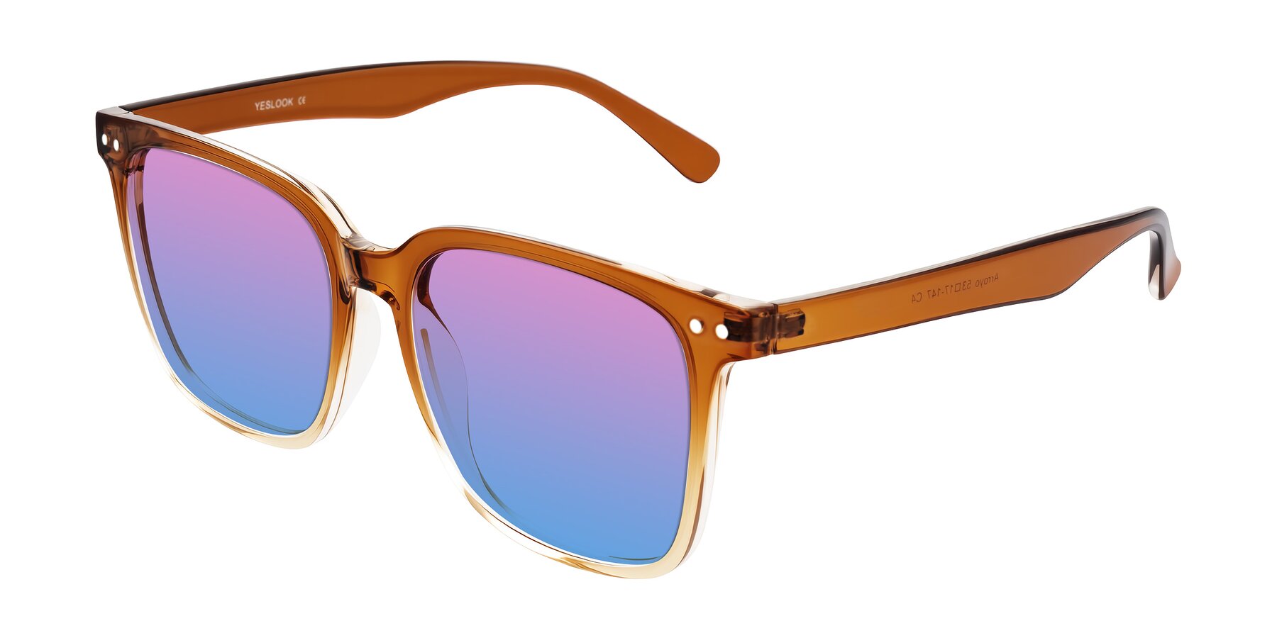 Angle of Arroyo in Gradient Caramel with Pink / Blue Gradient Lenses