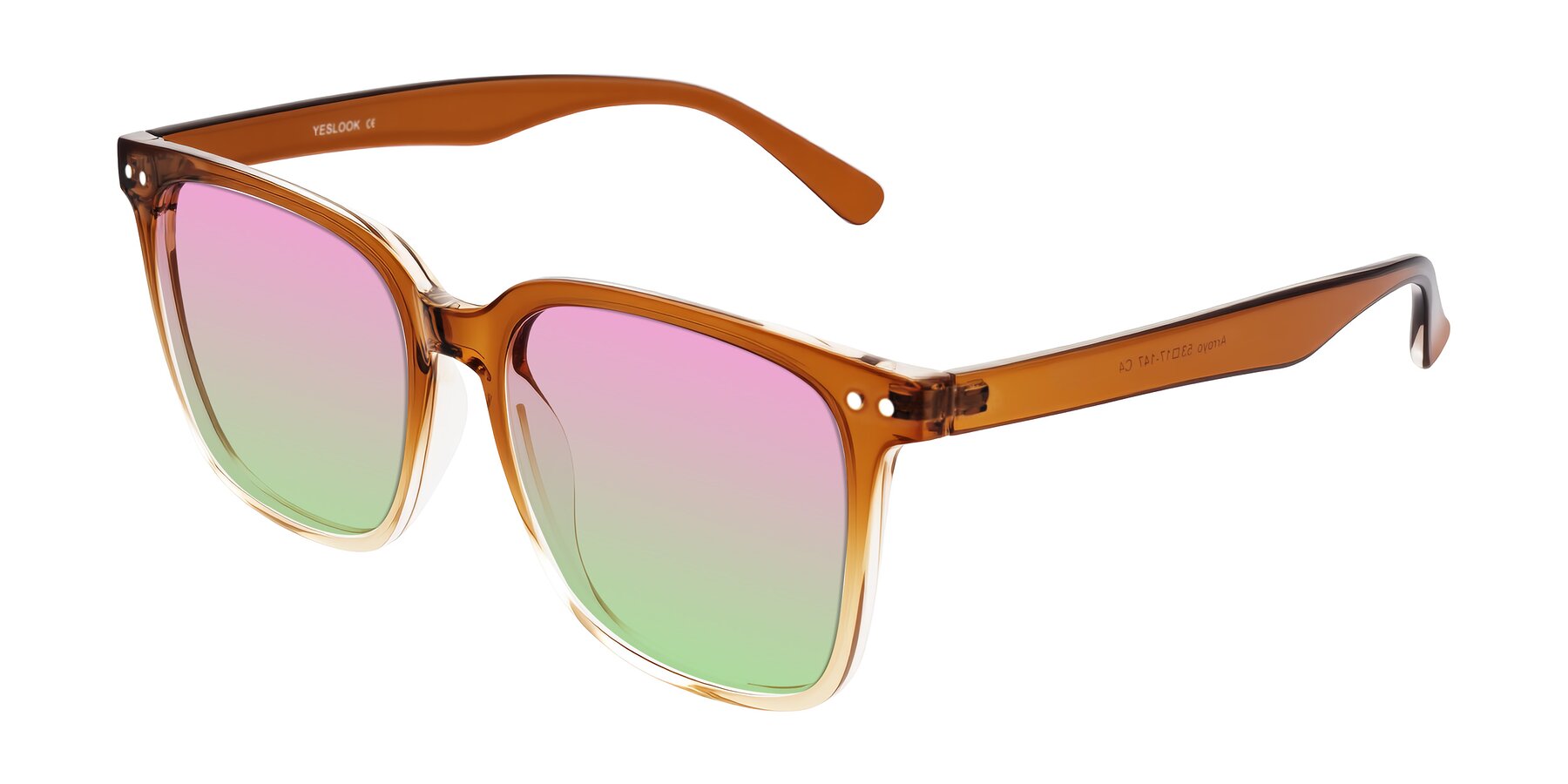 Angle of Arroyo in Gradient Caramel with Pink / Green Gradient Lenses