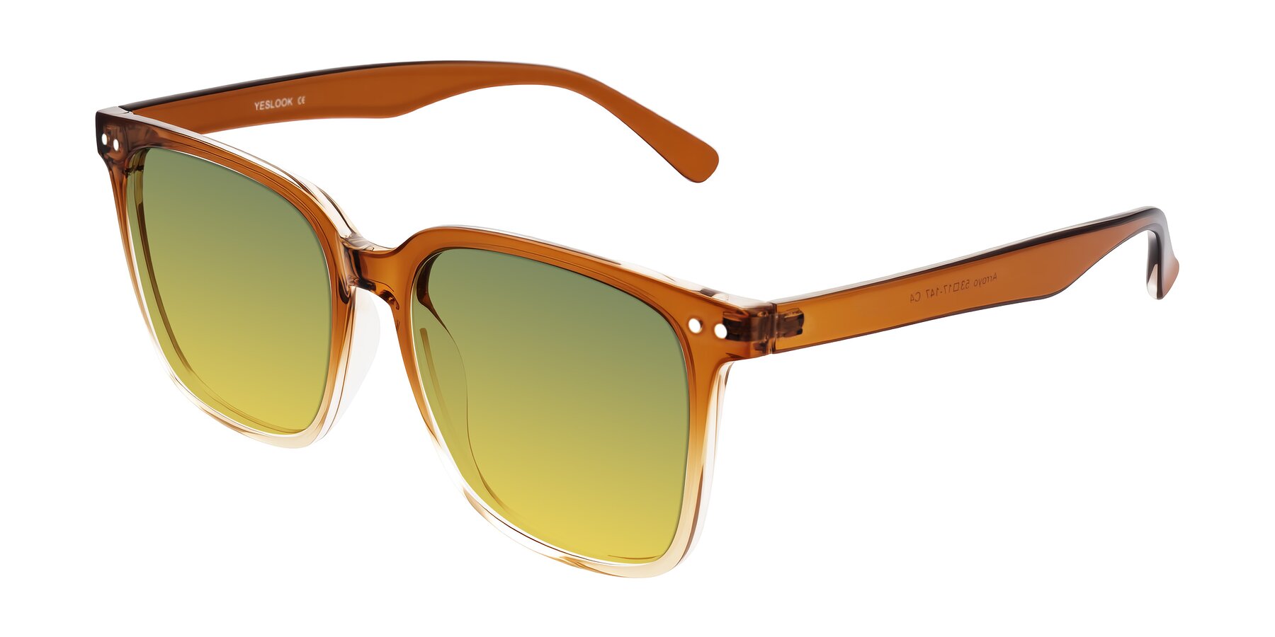 Angle of Arroyo in Gradient Caramel with Green / Yellow Gradient Lenses