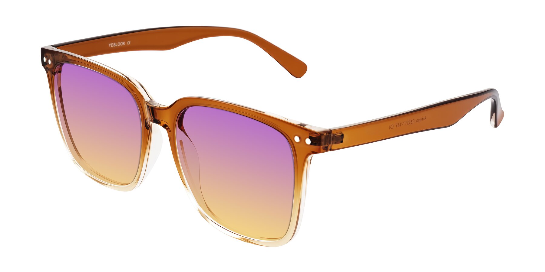 Angle of Arroyo in Gradient Caramel with Purple / Yellow Gradient Lenses