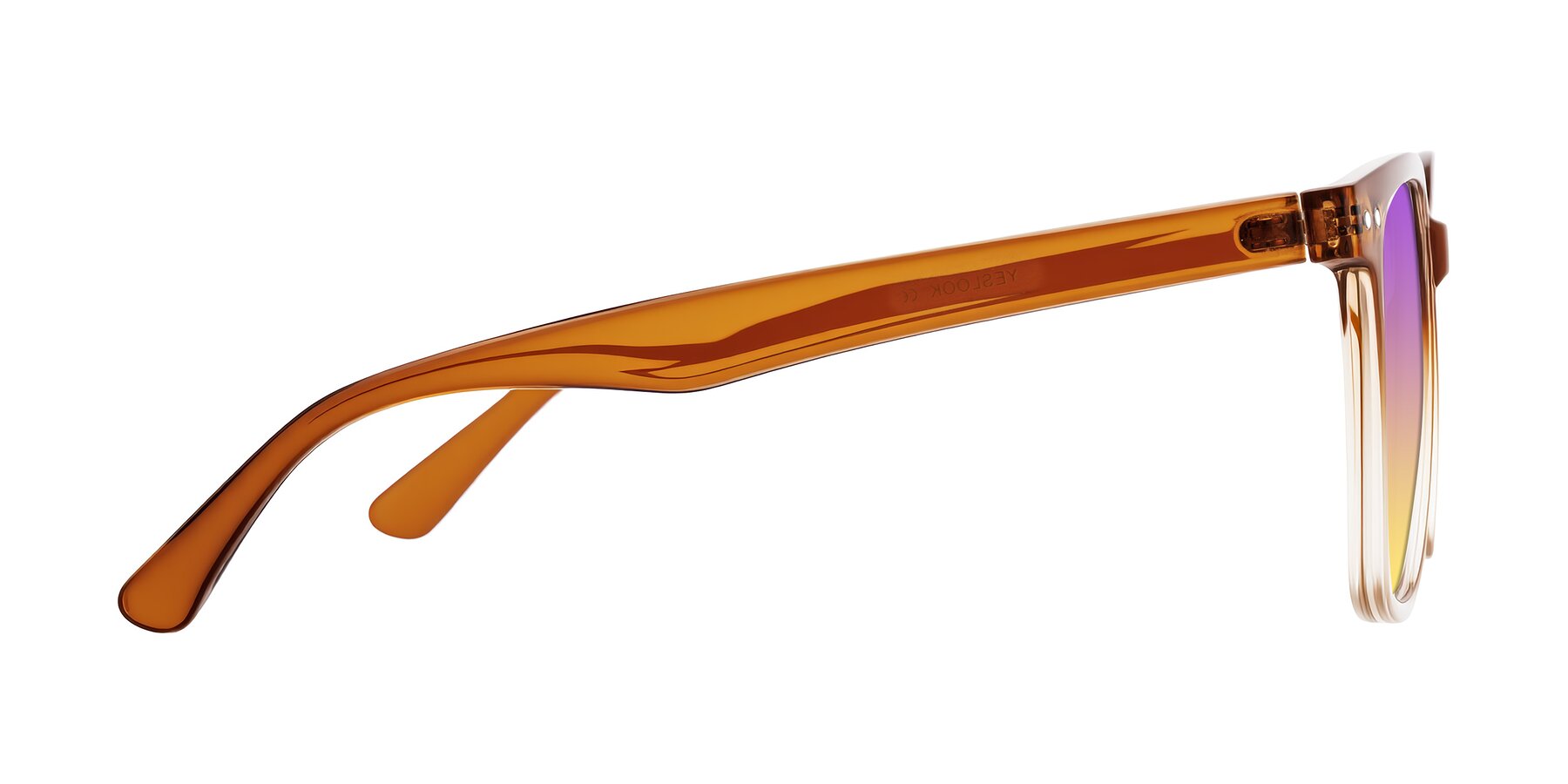 Side of Arroyo in Gradient Caramel with Purple / Yellow Gradient Lenses