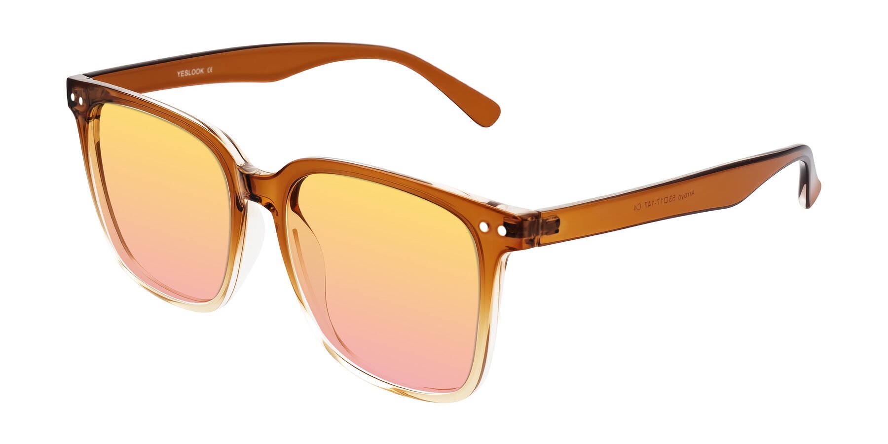 Angle of Arroyo in Gradient Caramel with Yellow / Pink Gradient Lenses