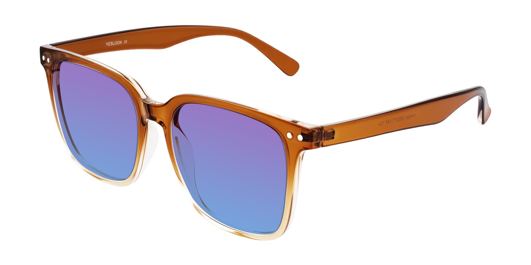 Angle of Arroyo in Gradient Caramel with Purple / Blue Gradient Lenses