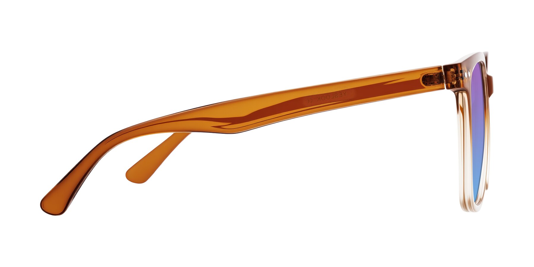 Side of Arroyo in Gradient Caramel with Purple / Blue Gradient Lenses