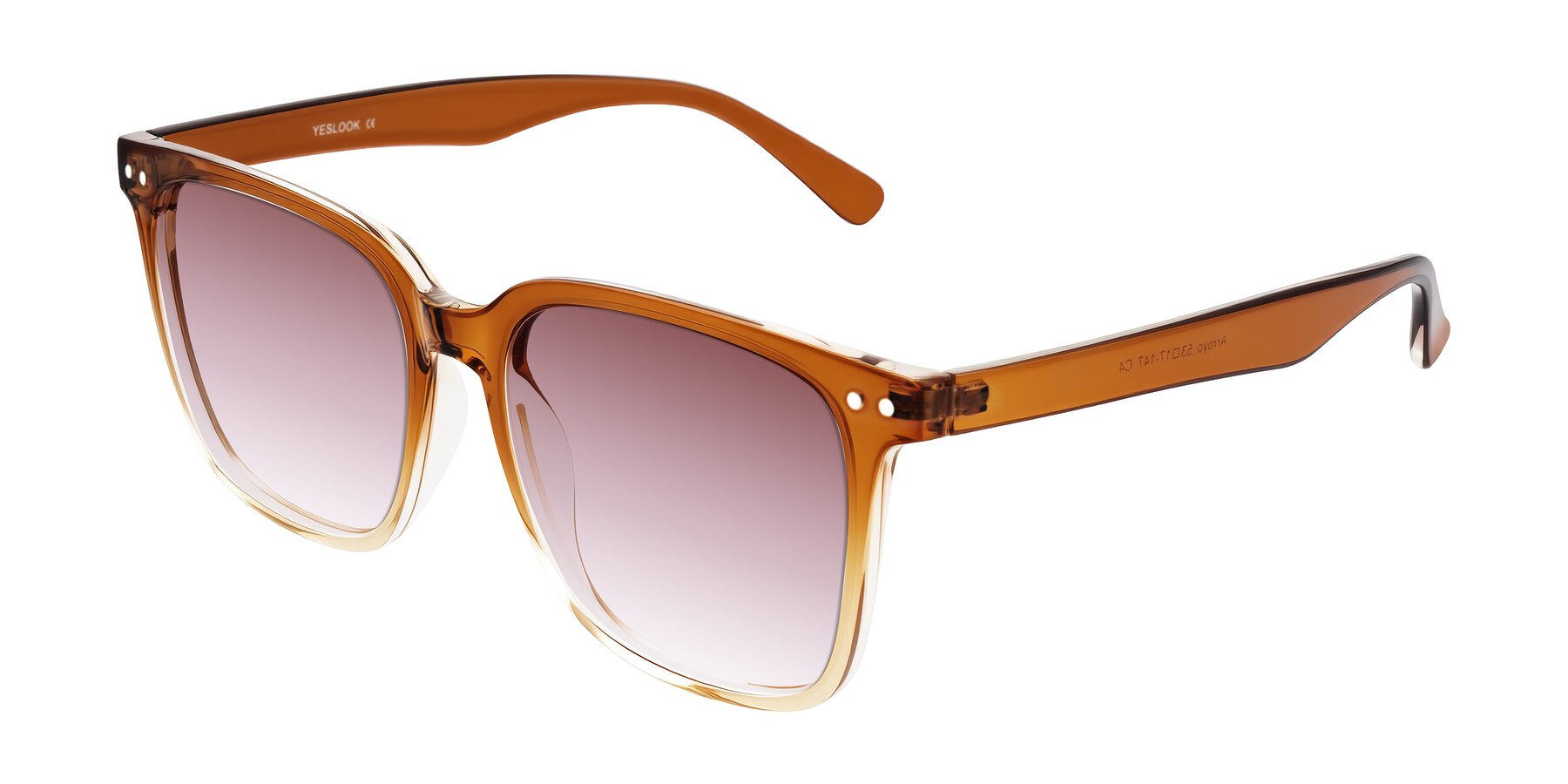 Angle of Arroyo in Gradient Caramel with Garnet Gradient Lenses