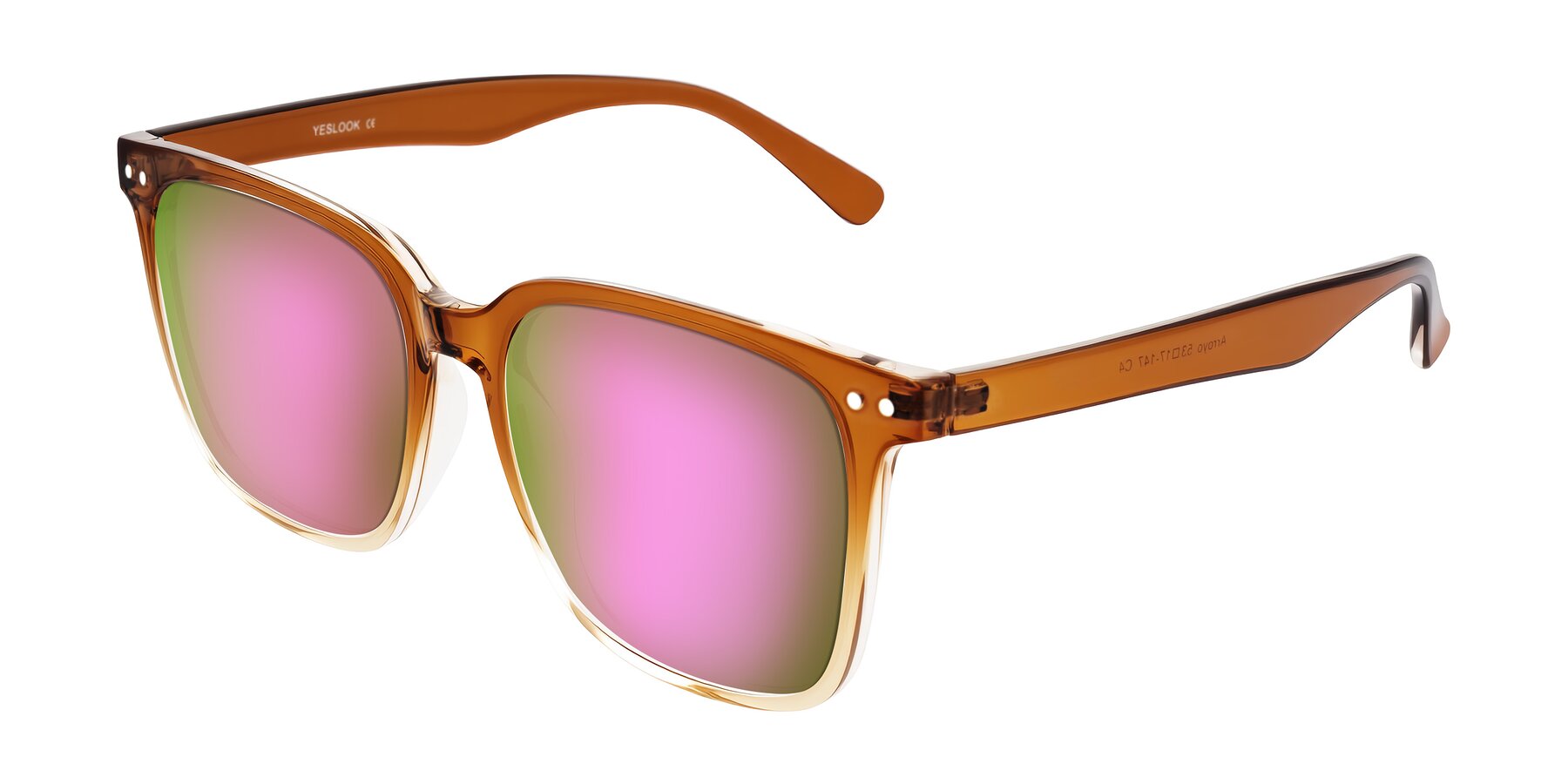 Angle of Arroyo in Gradient Caramel with Pink Mirrored Lenses