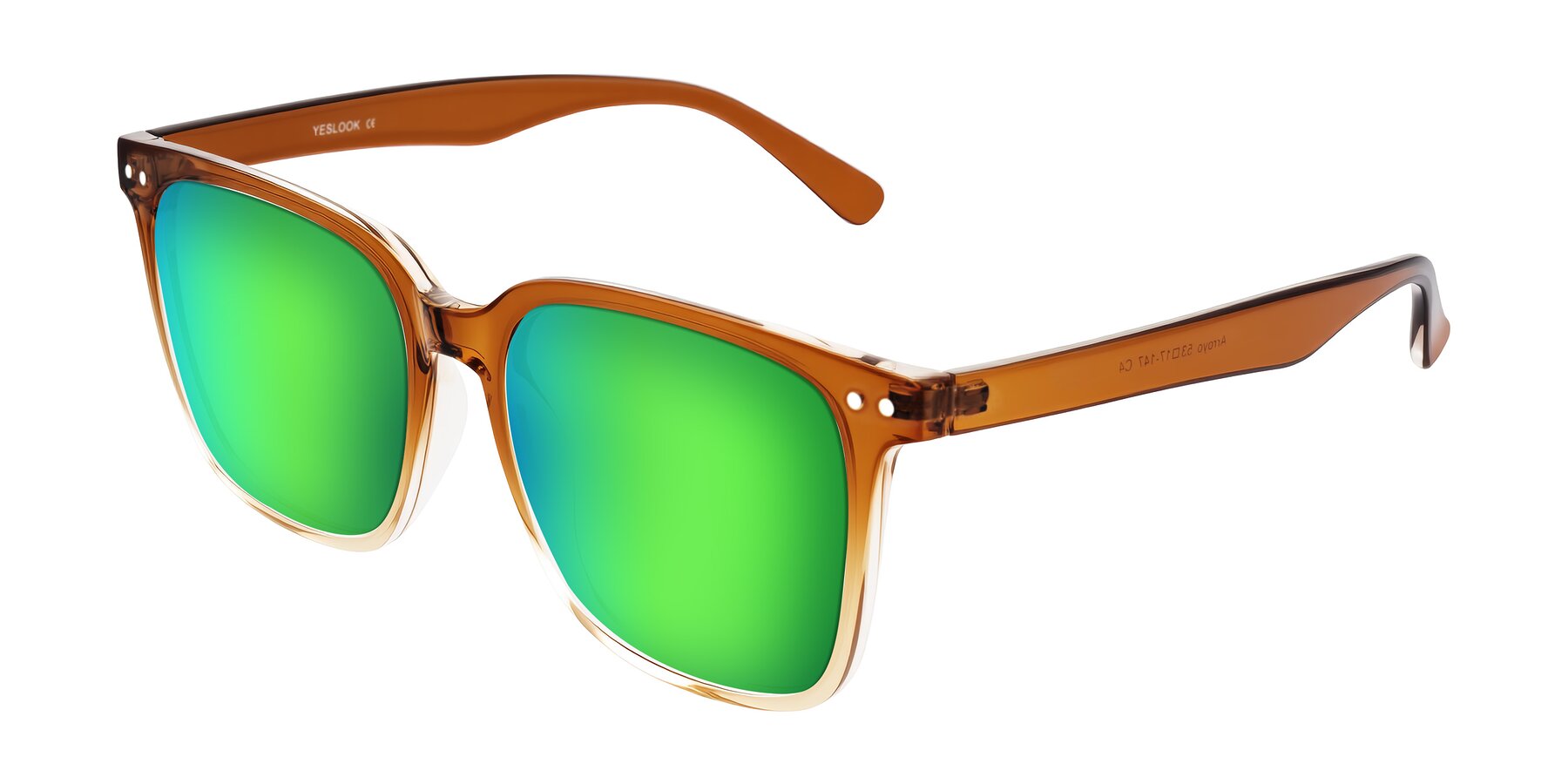 Angle of Arroyo in Gradient Caramel with Green Mirrored Lenses