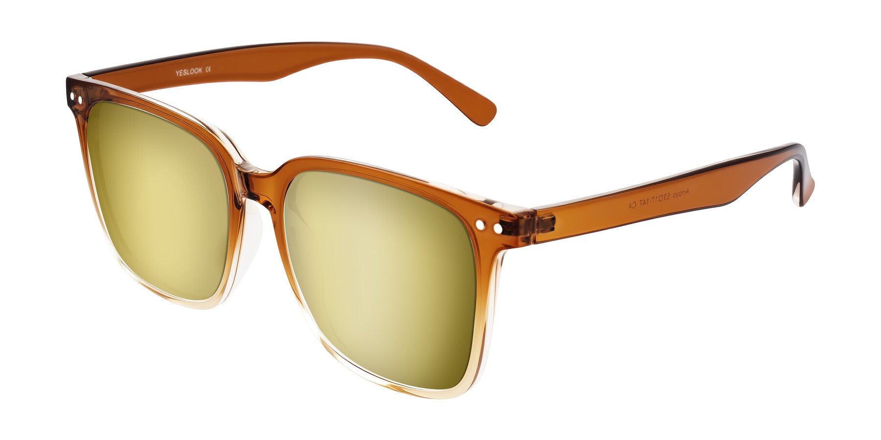 Angle of Arroyo in Gradient Caramel with Gold Mirrored Lenses