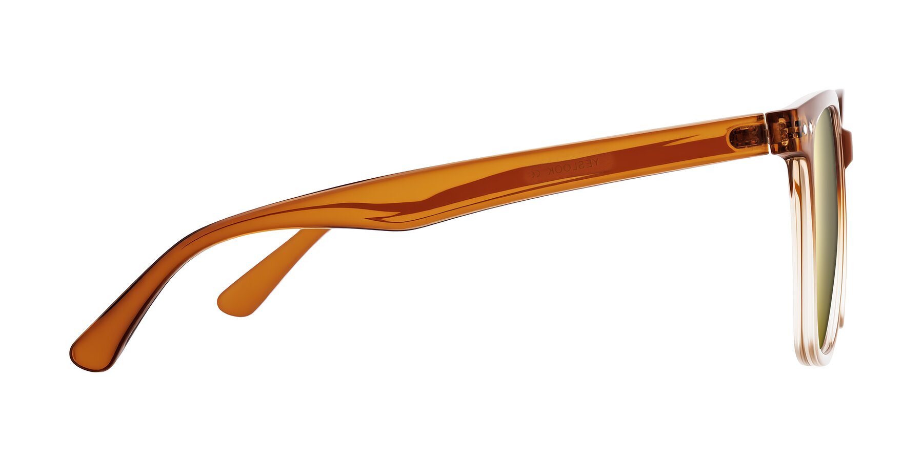 Side of Arroyo in Gradient Caramel with Gold Mirrored Lenses