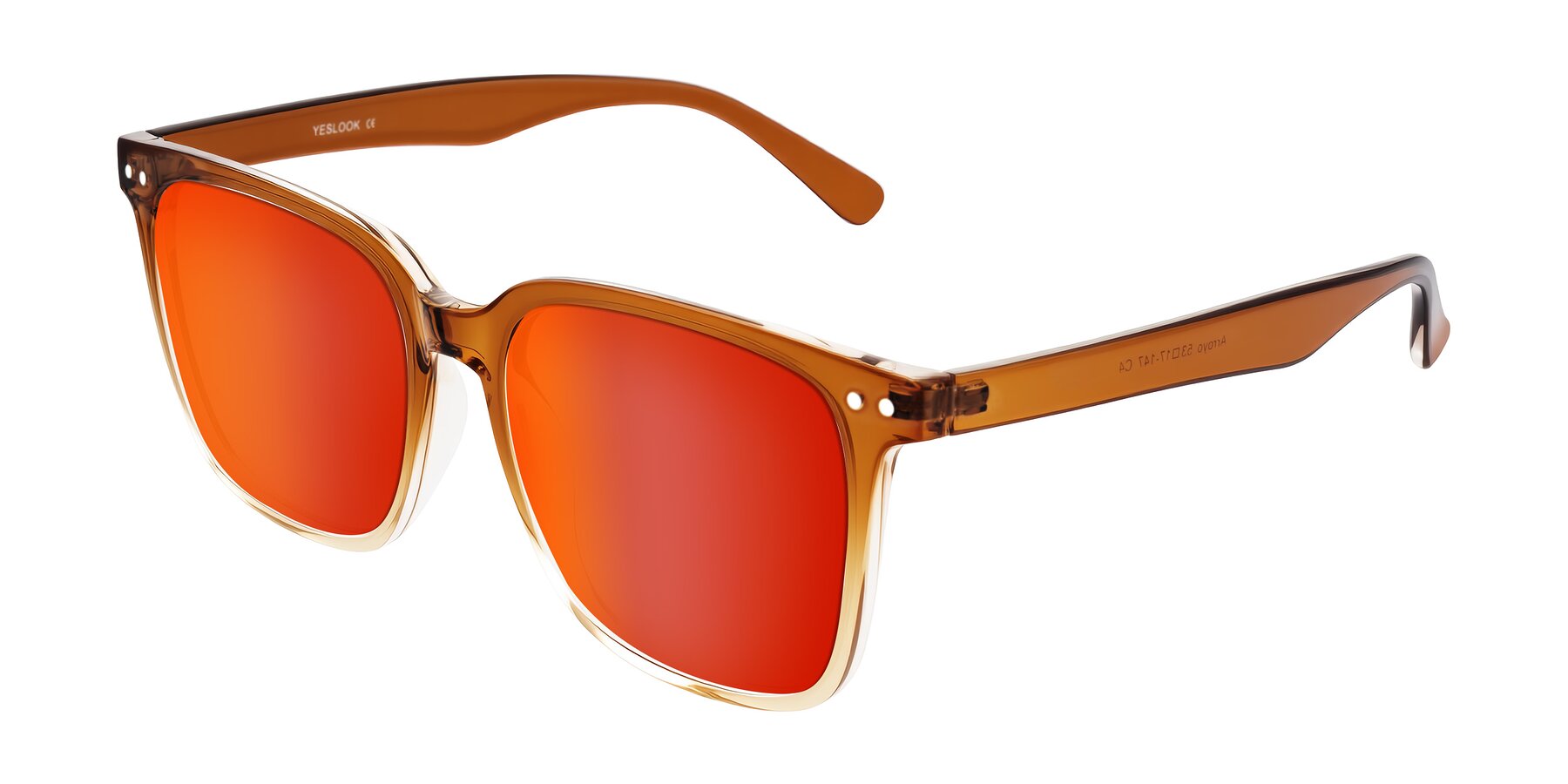 Angle of Arroyo in Gradient Caramel with Red Gold Mirrored Lenses