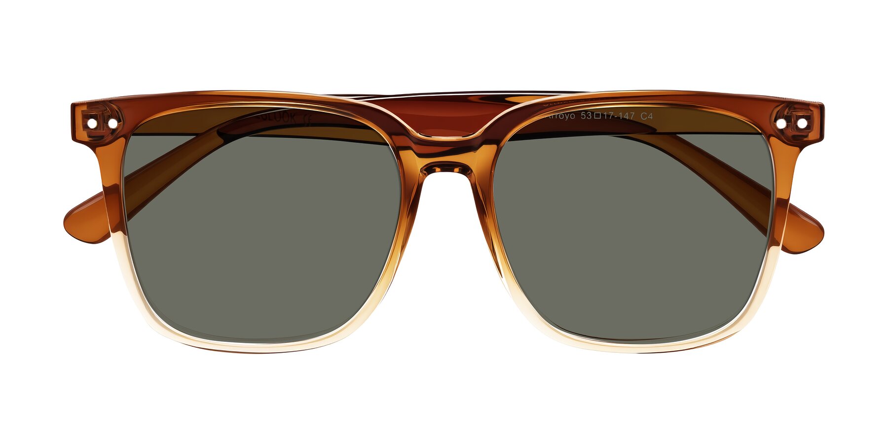 Folded Front of Arroyo in Gradient Caramel with Gray Polarized Lenses