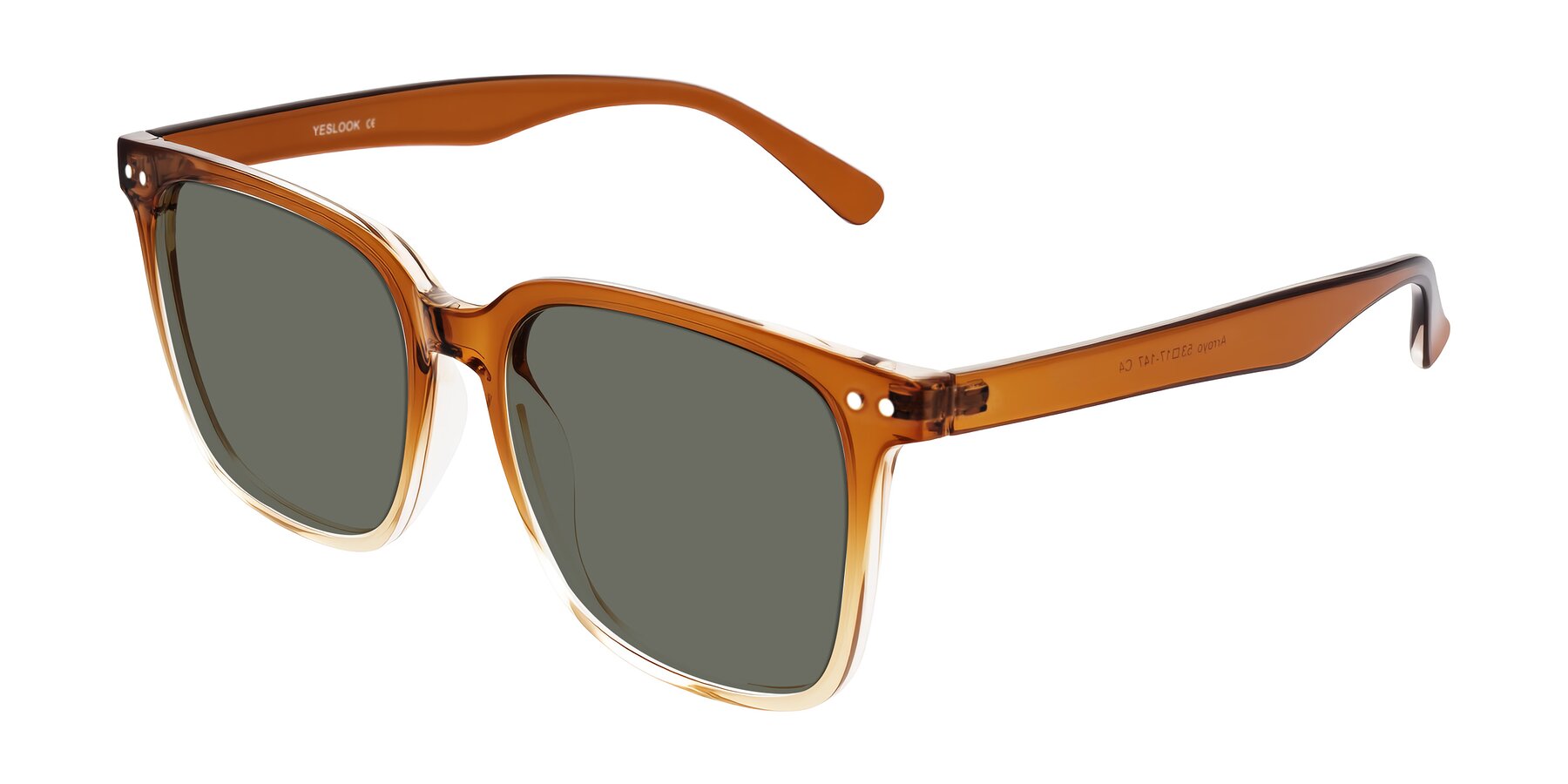 Angle of Arroyo in Gradient Caramel with Gray Polarized Lenses