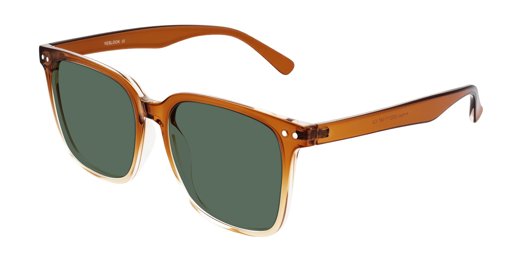 Angle of Arroyo in Gradient Caramel with Green Polarized Lenses