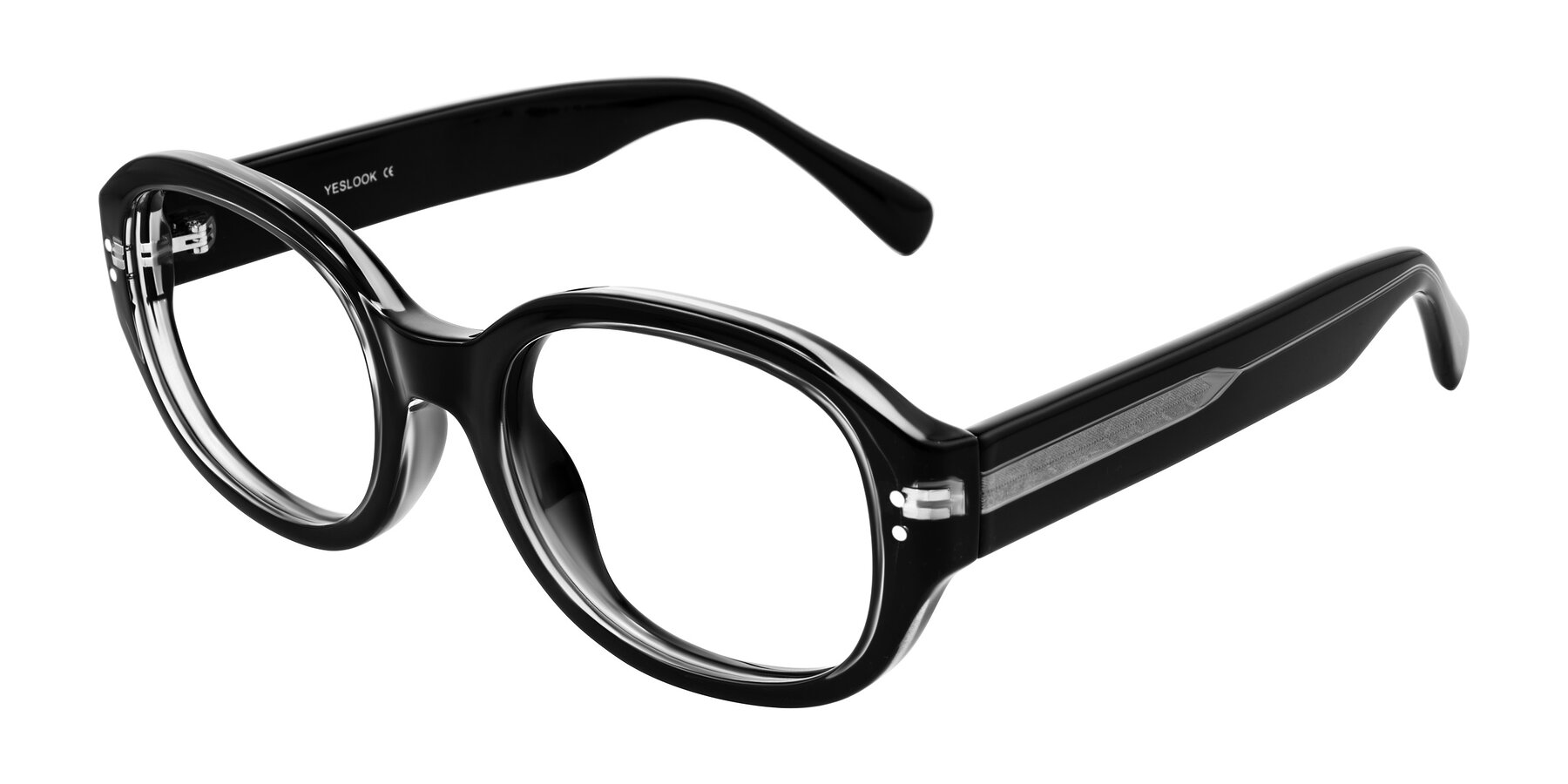 Angle of Novak in Black with Clear Blue Light Blocking Lenses