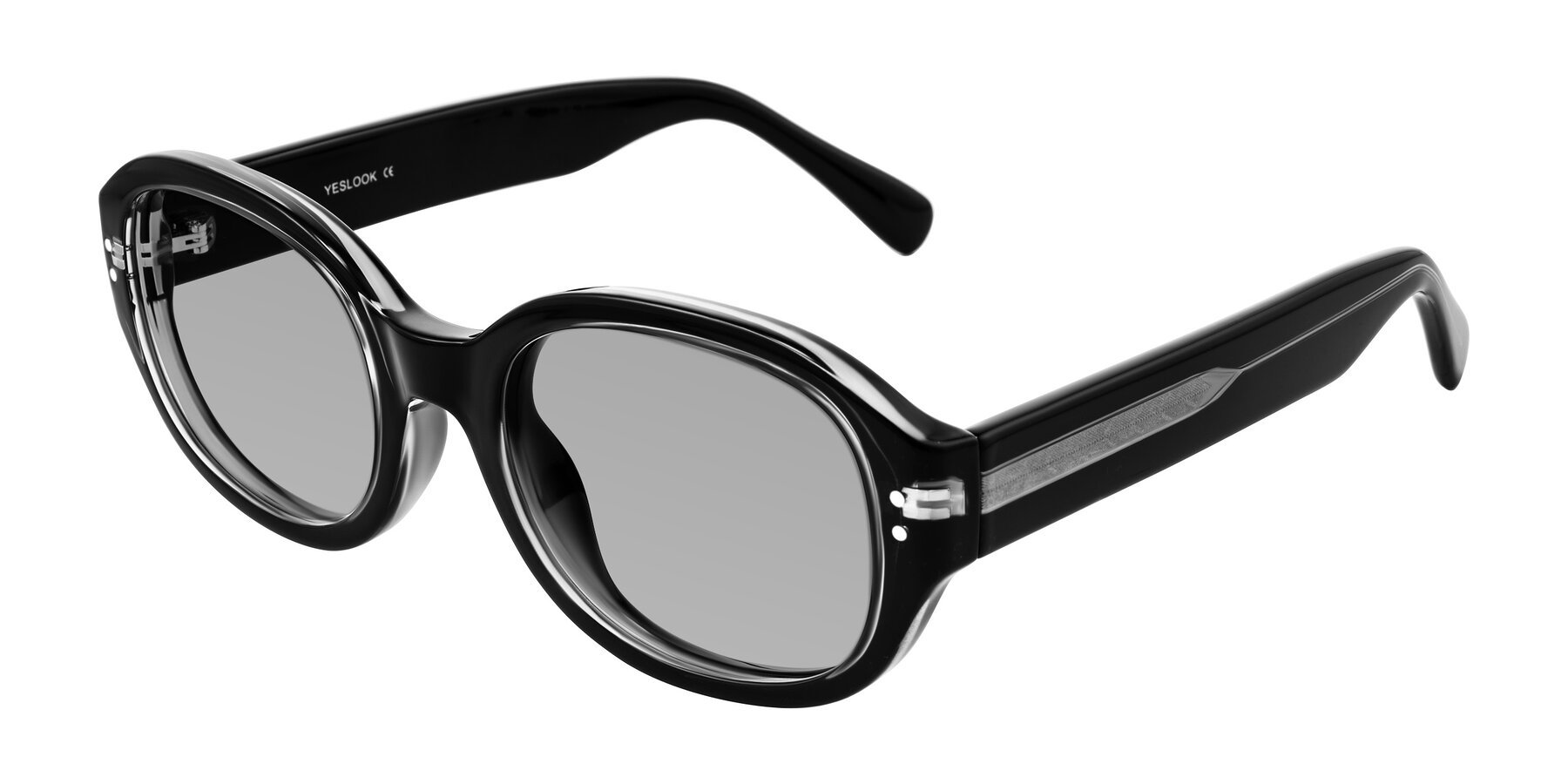 Angle of Novak in Black with Light Gray Tinted Lenses