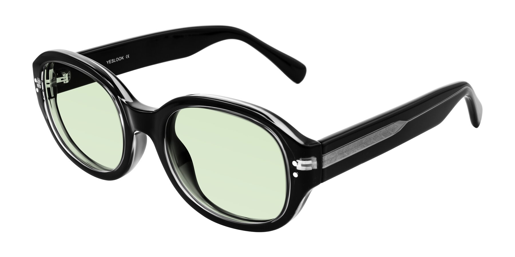 Angle of Novak in Black with Light Green Tinted Lenses