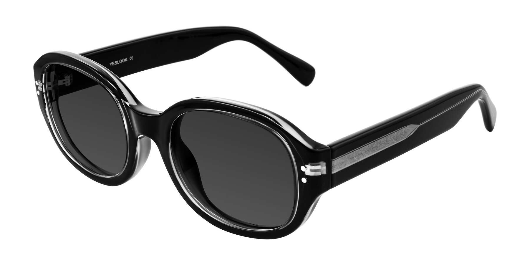 Angle of Novak in Black with Gray Tinted Lenses