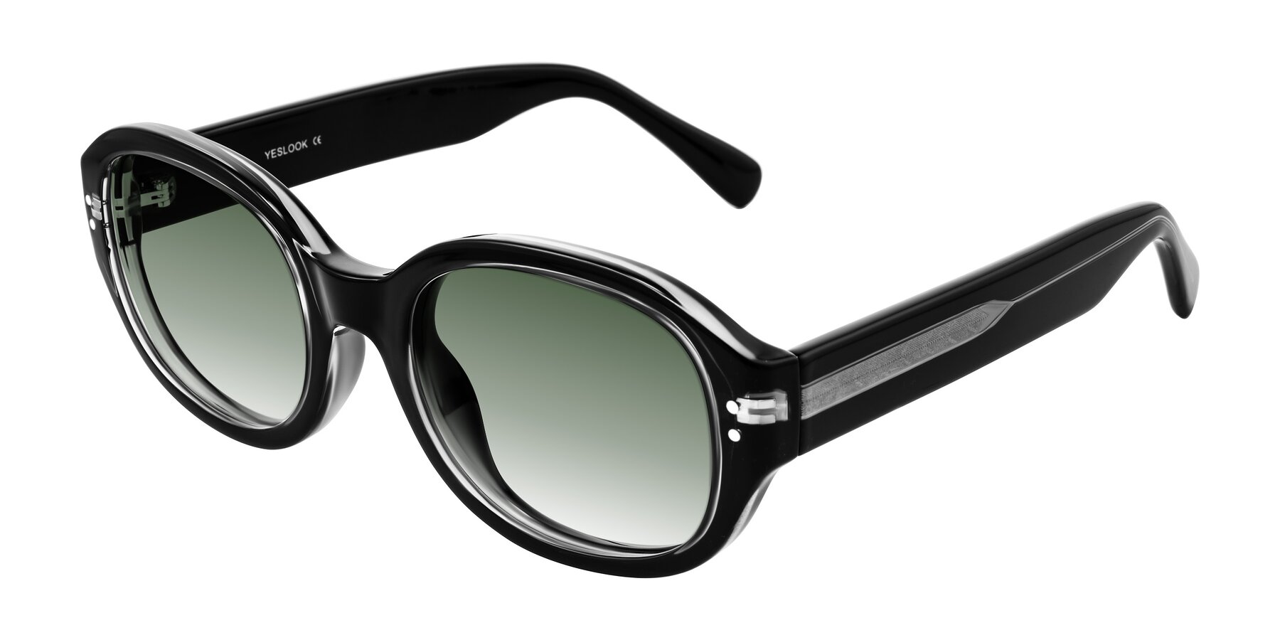Angle of Novak in Black with Green Gradient Lenses