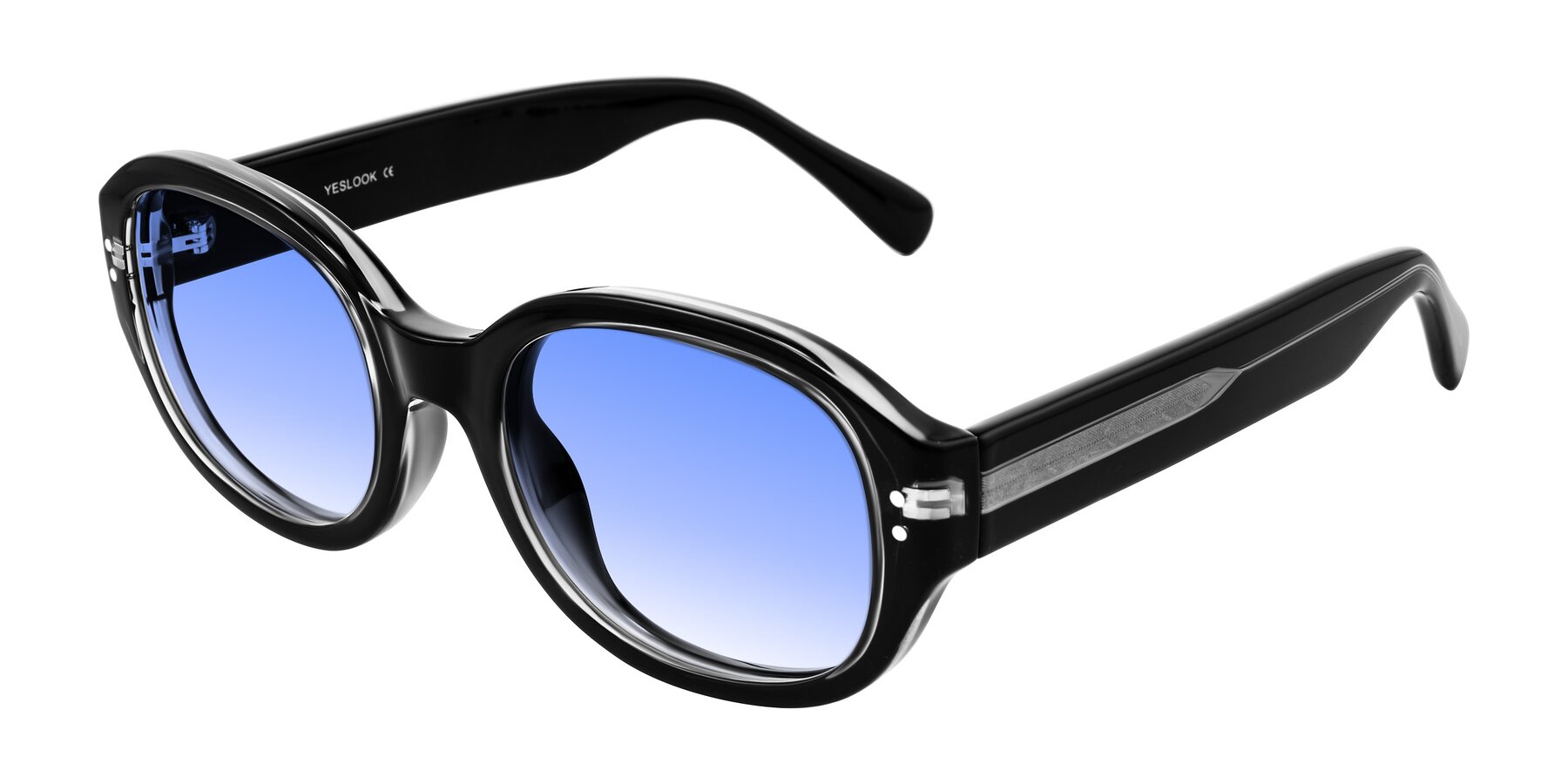 Angle of Novak in Black with Blue Gradient Lenses