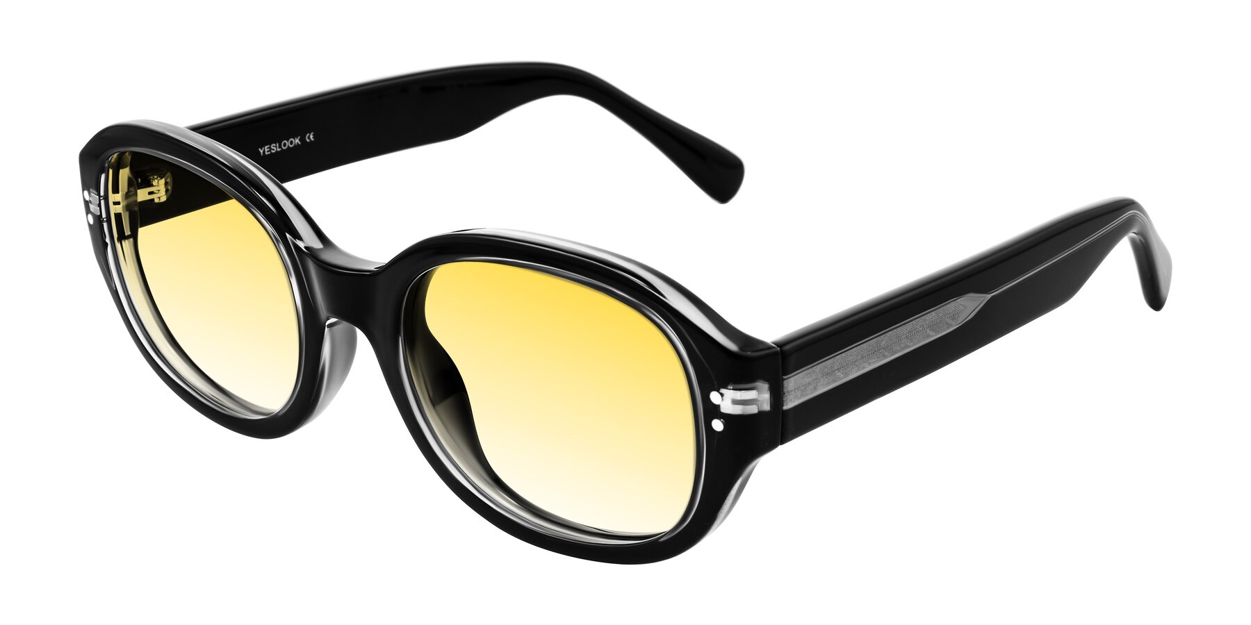 Angle of Novak in Black with Yellow Gradient Lenses