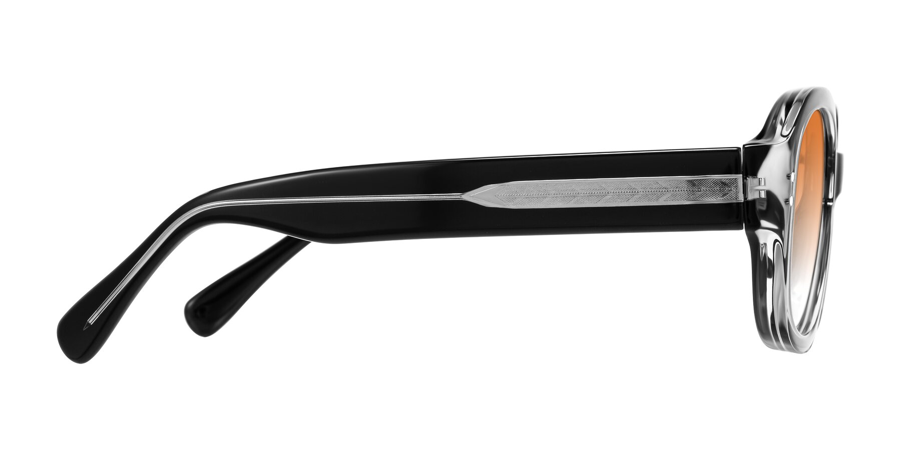 Side of Novak in Black with Orange Gradient Lenses
