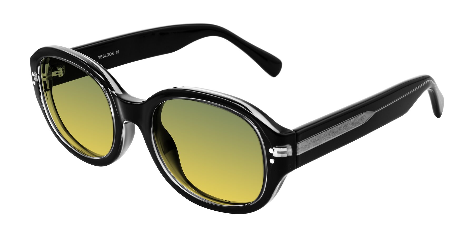 Angle of Novak in Black with Green / Yellow Gradient Lenses