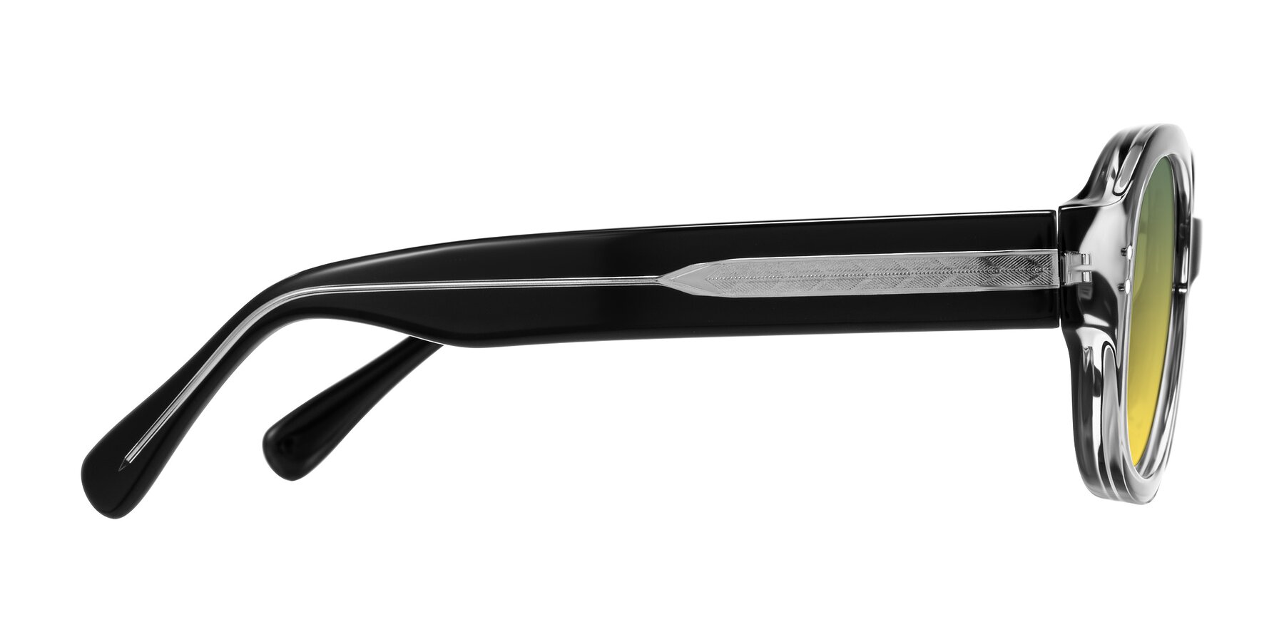 Side of Novak in Black with Green / Yellow Gradient Lenses
