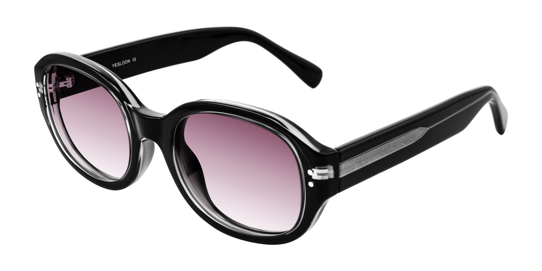 Angle of Novak in Black with Wine Gradient Lenses