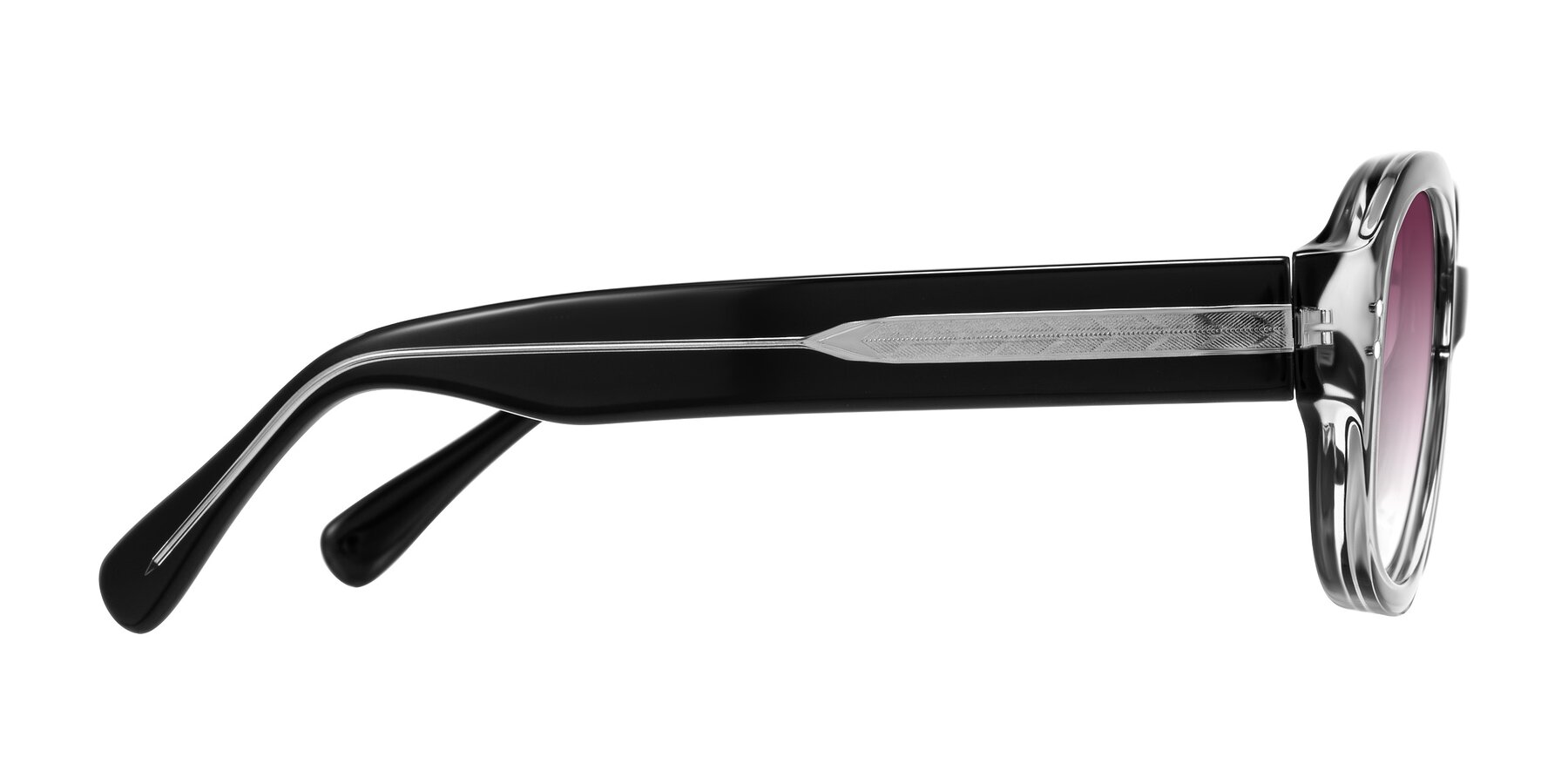 Side of Novak in Black with Wine Gradient Lenses