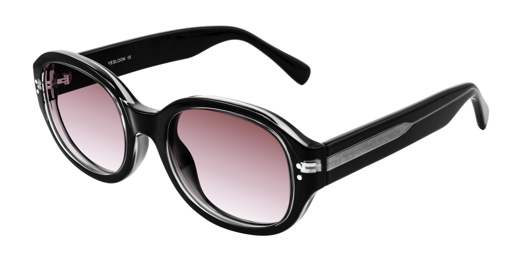 Angle of Novak in Black with Garnet Gradient Lenses