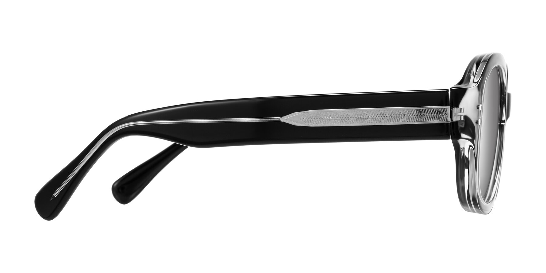 Side of Novak in Black with Silver Mirrored Lenses