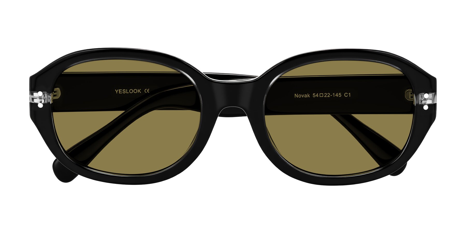 Folded Front of Novak in Black with Brown Polarized Lenses
