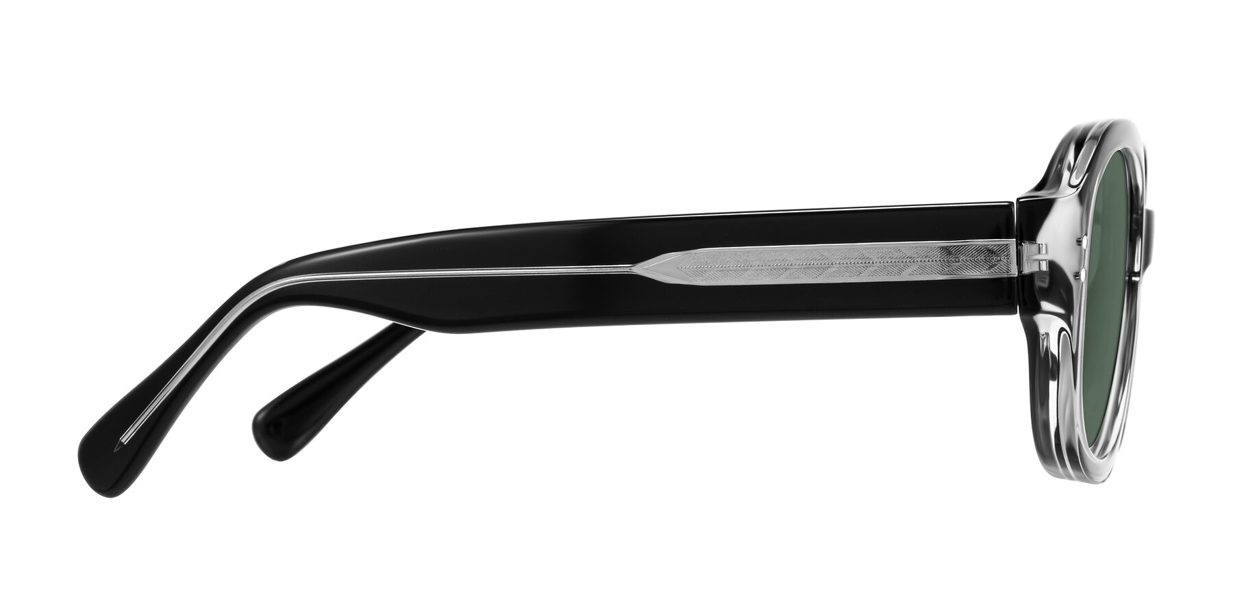 Side of Novak in Black with Green Polarized Lenses