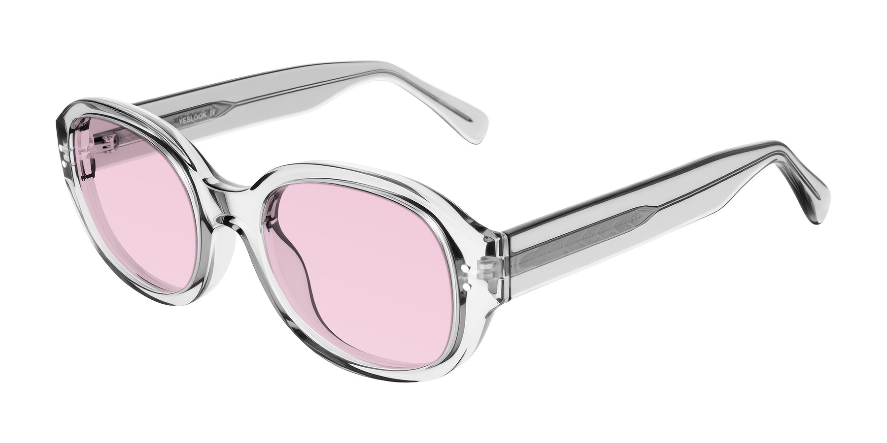 Angle of Novak in Transparent Gray with Light Pink Tinted Lenses