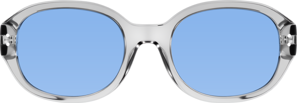 Transparent Gray Hipster Oversized Oval Tinted Sunglasses with Medium ...