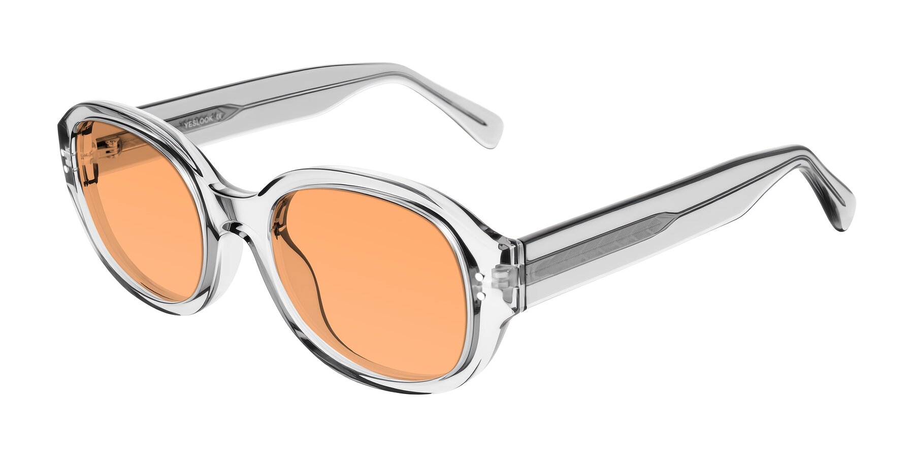 Angle of Novak in Transparent Gray with Medium Orange Tinted Lenses
