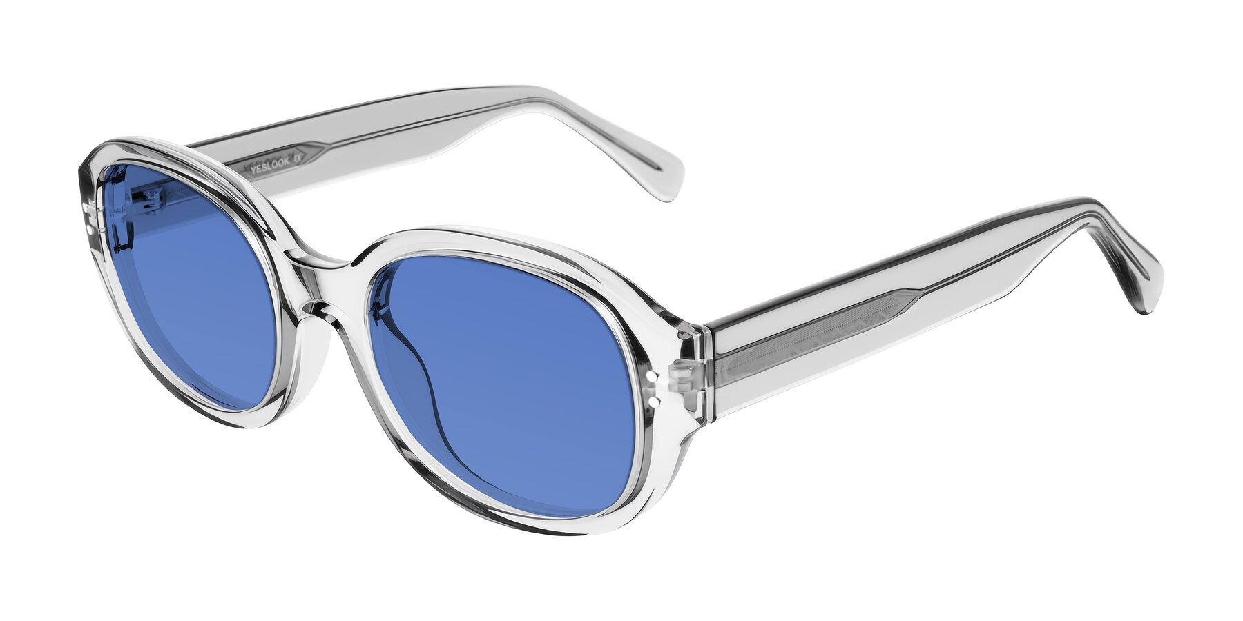 Angle of Novak in Transparent Gray with Blue Tinted Lenses